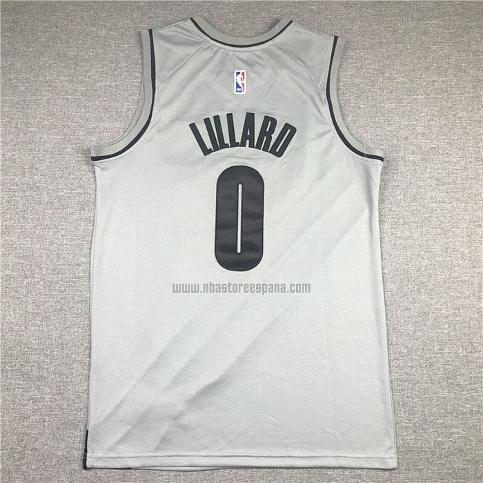 Camiseta Portland Trail Blazers Damian Lillard NO 0 Earned 2020-21 Gris